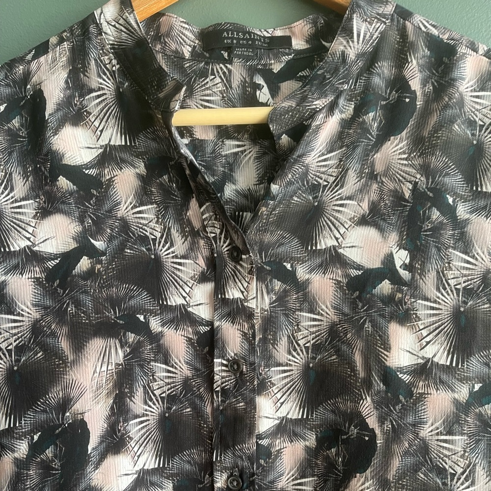 ALL SAINTS 100% silk dress shirt - Cette Island Dress - Picture 8 of 9